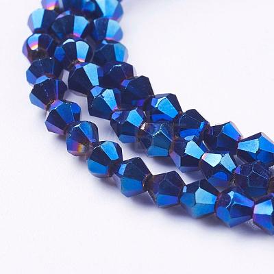 Electroplate Glass Beads Strands EGLA-S057-2-1