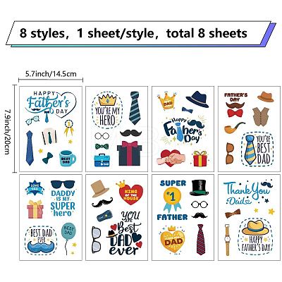 8 Sheets 8 Styles PVC Waterproof Wall Stickers DIY-WH0345-199-1