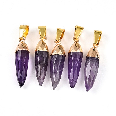 Natural Amethyst Pendants G-N345-01F-1