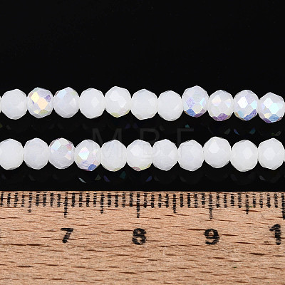 AB Color Plated Opaque Glass Rondelle Beads Strands EGLA-T029-4mm-09B-1