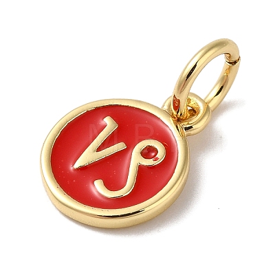 Real 18K Gold Plated Brass Enamel Charms KK-L216-001G-G03-1