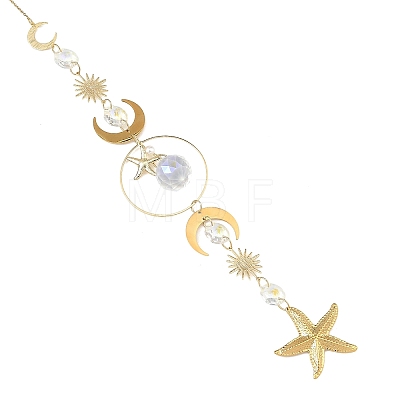 304 Stainless Steel Starfish Hanging Suncatcher HJEW-JM05043-1