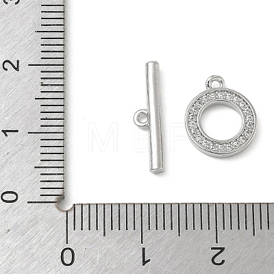 Brass Micro Pave Clear Cubic Zirconia Toggle Clasps CU-CBAC675-06P-1
