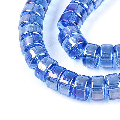 AB Color Plated Transparent Glass Beads Strands GLAA-T026-4x8mm-T04-1