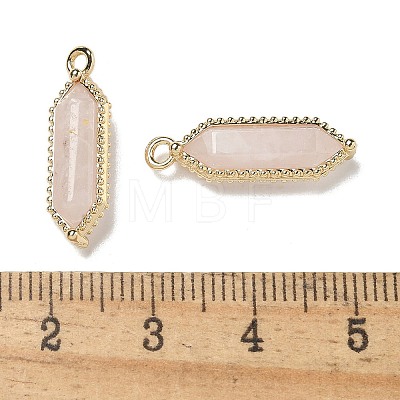 Natural Rose Quartz Faceted Double Terminal Pointed Pendants G-G181-05G-01-1