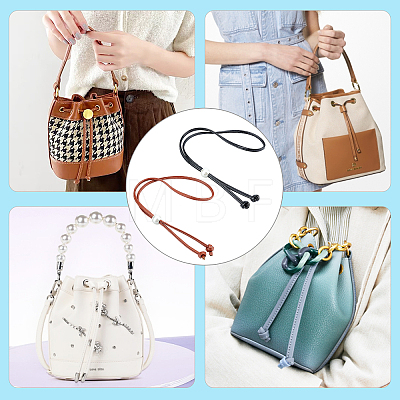 2 Sets 2 Colors Imitation Leather Bag Drawstring DIY-WR0001-75-1