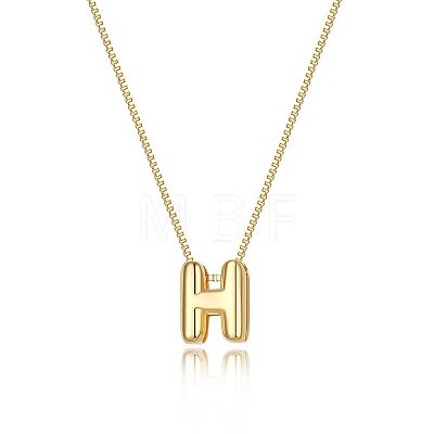 Brass Initial Pendant Box Chain Necklaces for Women FS-WG5C822-08-1
