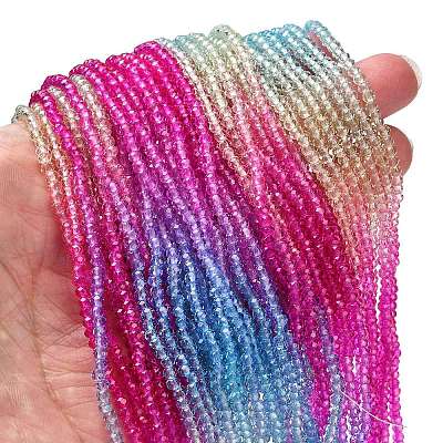 Transparent Painted Glass Beads Strands DGLA-A034-T1mm-A14-1