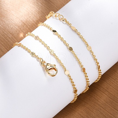 1MM Brass Cable Chain Necklace for Women Men KK-P302-02G-1