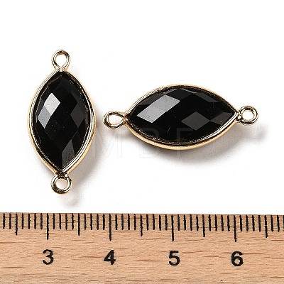 Natural Obsidian Faceted Connector Charms G-K347-03G-18-1