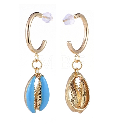 Brass Dangle Stud Earrings EJEW-JE04111-05-1