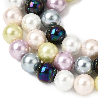 Baking Paint Pearlized Glass Pearl Round Bead Strands PEAR-H019-02C-13-1