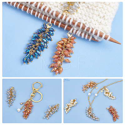 Unicraftale 12Pcs 6 Colors Electroplate Glass Cluster Beads Pendant Decorations HJEW-UN0001-04-1