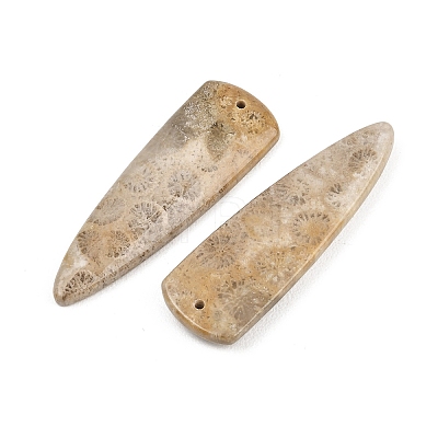 Natural Fossil Coral Pendants G-B187-01C-07-1