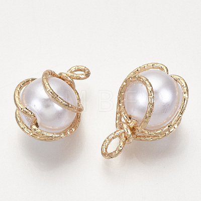 ABS Plastic Imitation Pearl Pendants KK-N235-020A-1