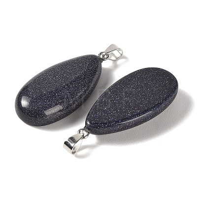 Synthetic Blue Goldstone Pendants GG-CBACB71-02P-14-1