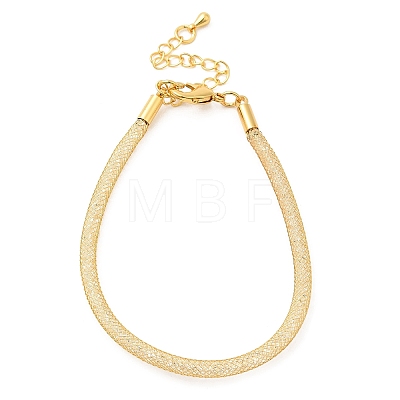 Brass Mesh Chain Bracelets for Women DIY-B066-02G-1