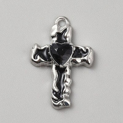 Alloy Enamel with Rhinestone Pendants FIND-CJC0017-88C-1