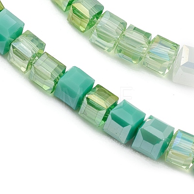 Gradient Color Electroplate Glass Bead Strands GLAA-E042-05B-1