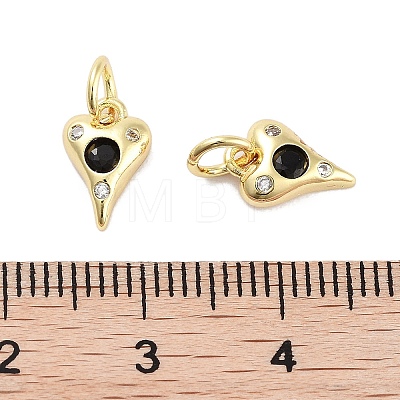 Brass Micro Pave Cubic Zirconia Charms KK-C051-06G-04-1