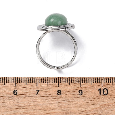 Oval Natural & Synthetic Gemstone Finger Rings RJEW-M063-01P-1