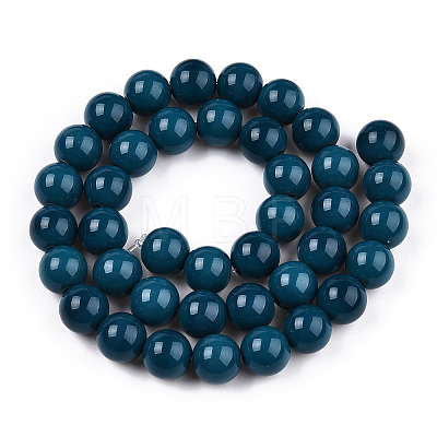 Opaque Solid Color Glass Beads Strands GLAA-T032-P8mm-14-1