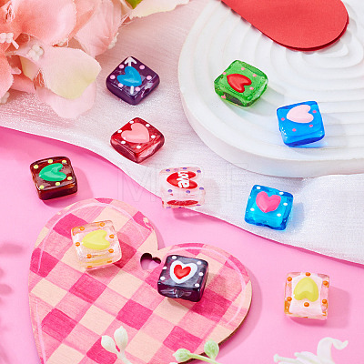 10Pcs 10 Colors Handmade Lampwork Enamel Beads LAMP-TA0002-57-1