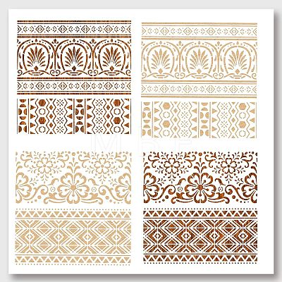 2Pcs 2 Styles PET Hollow Out Drawing Painting Stencils DIY-WH0416-0002-1