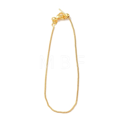 Rack Plating Brass Box Chain Bracelet Making KK-M285-04G-1