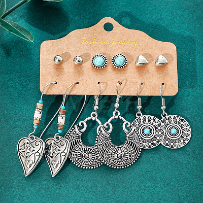 Bohemian Style Alloy Resin and Enamel Dangle Earrings WGA2ED8-03-1