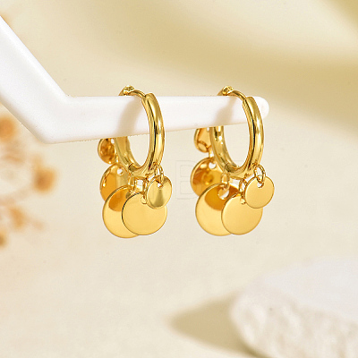 Stainless Steel Flat Round Chandelier Earrings X-JB5555-1