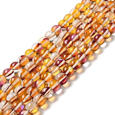 Electroplated Synthetic Moonstone Beads Strands G-F143-A02-M-1