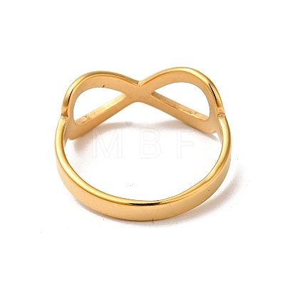 Ion Plating(IP) 201 Stainless Steel Infinity Finger Ring for Women RJEW-G266-13G-1