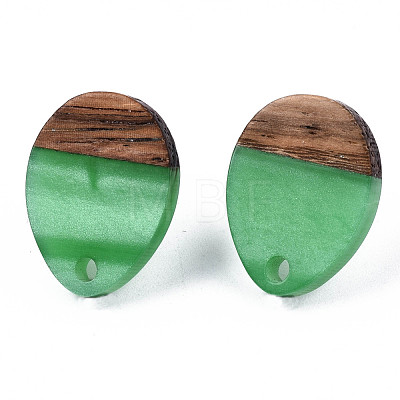 Resin & Walnut Wood Stud Earring Findings MAK-N032-006A-H03-1