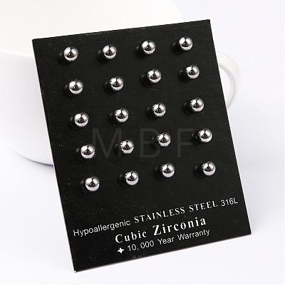 304 Stainless Steel Ball Stud Earrings EJEW-2224-5mm-P-1