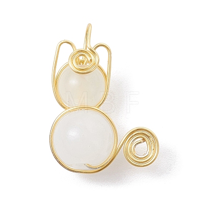 Imitation Jade Glass Beads Pendants PALLOY-JF02480-02-1