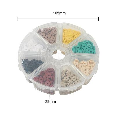 1120Pcs 8 Colors Handmade Polymer Clay Beads CLAY-YW0001-14D-1