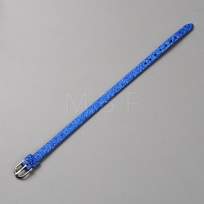 Blank PU Leather Cord Bracelet with Alloy Clasps X1-AJEW-TAC0041-01B-16-1