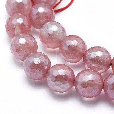 Electroplated Cherry Quartz Glass Beads Strands G-O164-04-12mm-1