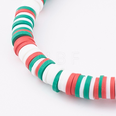 Polymer Clay Heishi Beaded Stretch Bracelets BJEW-JB06026-01-1