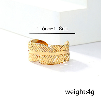 Stylish Leaf Stainless Steel Ethnic Cuff Rings UG5209-1