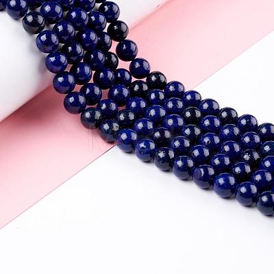 Natural Lapis Lazuli Round Beads Strands G-I181-10-10mm-1