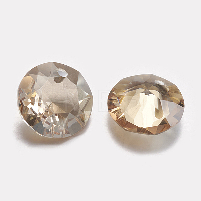 Faceted Glass Rhinestone Charms RGLA-F051-10mm-001GS-1