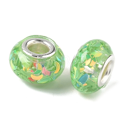 Transparent Resin Rondelle European Beads RESI-S023-05-1