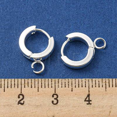 201 Stainless Steel Huggie Hoop Earrings Findings STAS-A167-01L-S-1