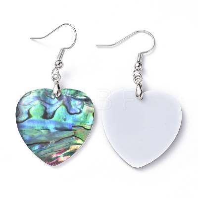 Abalone Shell/Paua Shell Dangle Earrings EJEW-K081-02-1
