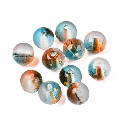 Frosted Baking Painted Glass Beads DGLA-N005-8mm-10-1