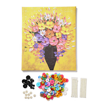 Creative DIY Flower Pattern Resin Button Art DIY-Z007-44-1