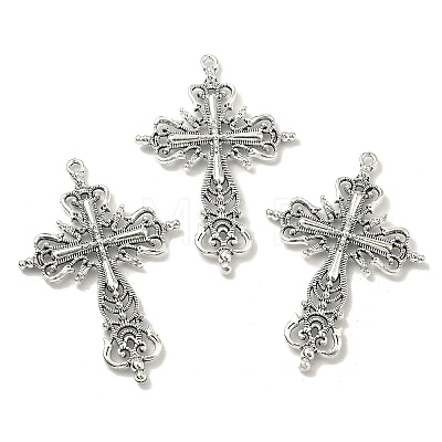 Tibetan Style Zinc Alloy Big Pendants TIBEP-R334-117AS-RS-1