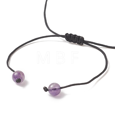 Natural Mixed Gemstone Round Braided Bead Bracelet BJEW-JB09259-1
